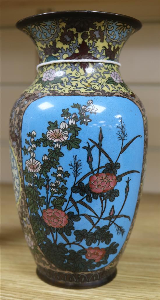 A Japanese cloisonne enamel vase